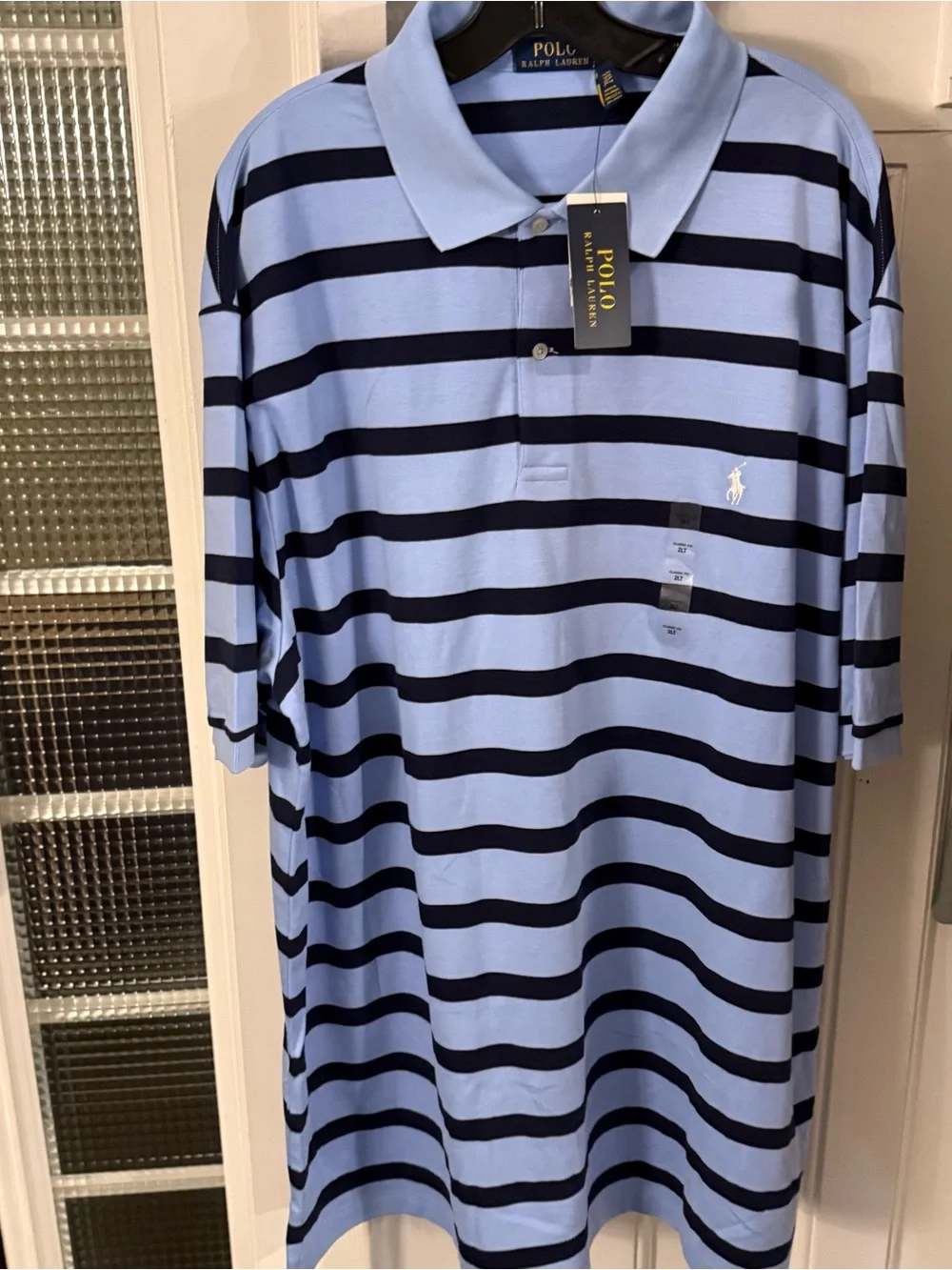 Polo Ralph Lauren Men’s Big & Tall Blue Striped Polo Shirt S/S Sz 2XLT NWT